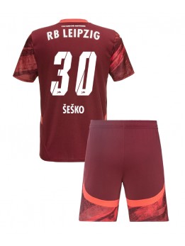 RB Leipzig Benjamin Sesko #30 Auswärts Trikotsatz für Kinder 2024-25 Kurzarm (+ Kurze Hosen)